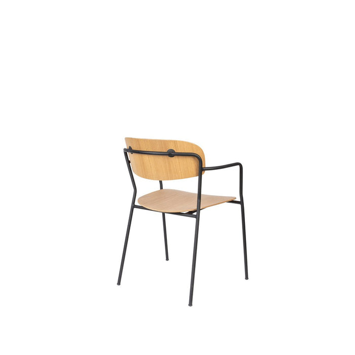 Armstoel Jolien Black/Wood-Eetkamerstoelen-Creating Home