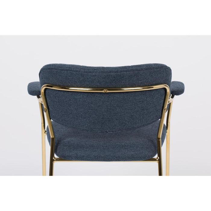 Armstoel Jolien Gold/Dark Blue-Eetkamerstoelen-Creating Home