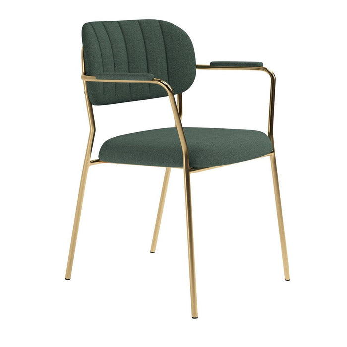 Armstoel Jolien Gold/Dark Green-Eetkamerstoelen-Creating Home