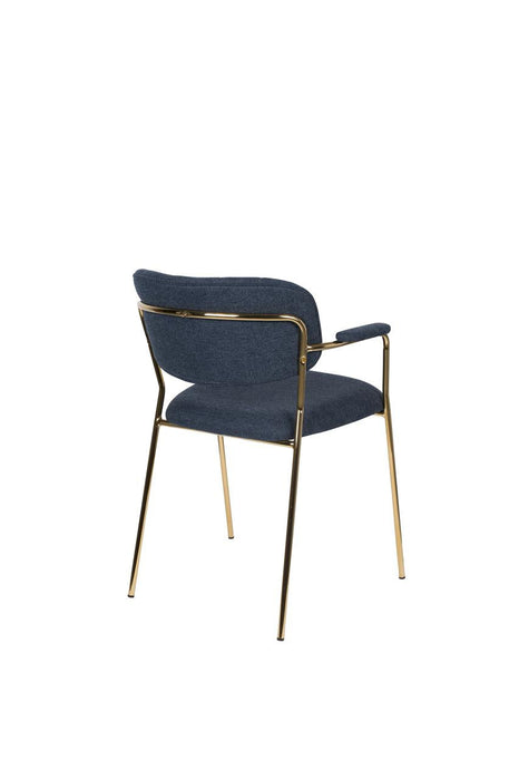 Armstoel Jolien Gold/Dark blue-Eetkamerstoelen-Creating Home