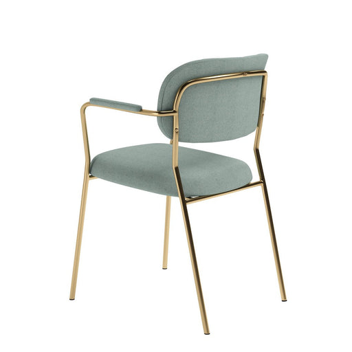 Armstoel Jolien Gold/Light Green-Eetkamerstoelen-Creating Home