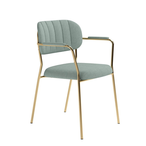 Armstoel Jolien Gold/Light Green-Eetkamerstoelen-Creating Home