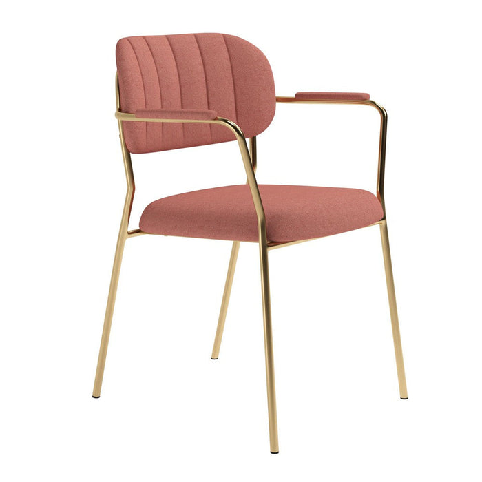 Armstoel Jolien Gold/Pink-Eetkamerstoelen-Creating Home