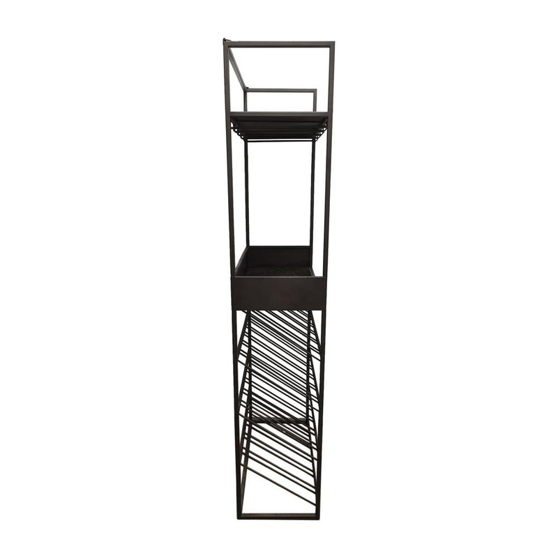 Arto wine rack dark grey base brown marble Grijs-Wijnrekken-PTMD