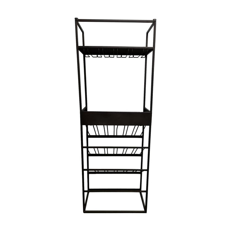 Arto wine rack dark grey base brown marble Grijs-Wijnrekken-PTMD