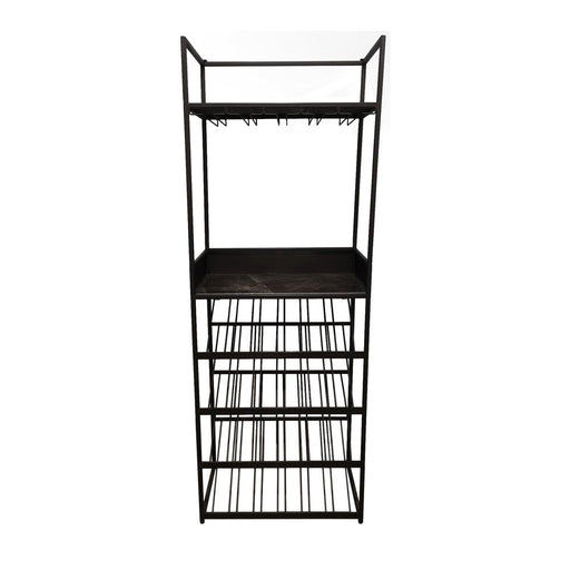 Arto wine rack dark grey base brown marble Grijs-Wijnrekken-PTMD