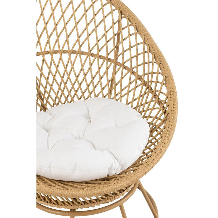 Bank + Kussens Zayo Draaibaar Metaal | Reed Beige-Fauteuils-J-Line