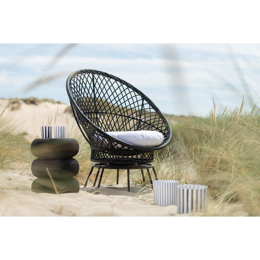 Bank + Kussens Zayo Draaibaar Metaal | Reed Zwart-Fauteuils-J-Line