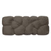 PTMD Nubibus 3-zitsbank in taupekleurig polyester met een uniek, organisch gewatteerd design.