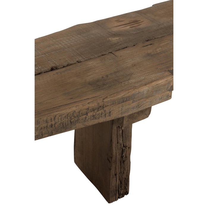 Lamp Bruin Recycled hout 38 cm-Tafellampen-J-Line