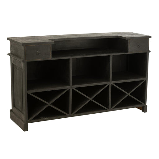 Decoratie Zwart Mangohout hout 55x180 cm-Wanddecoratie-J-Line