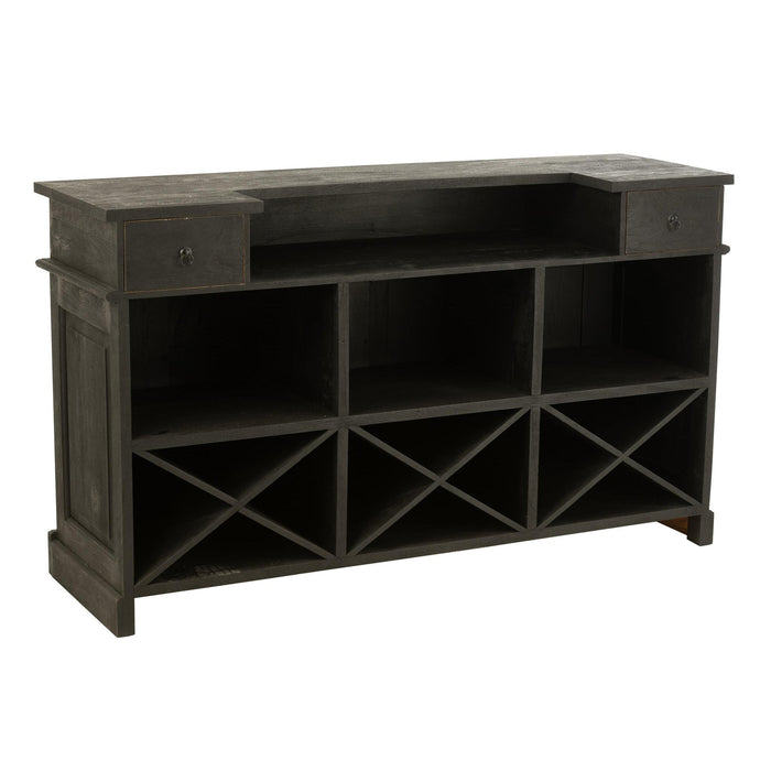 Decoratie Zwart Mangohout hout 55x180 cm-Wanddecoratie-J-Line