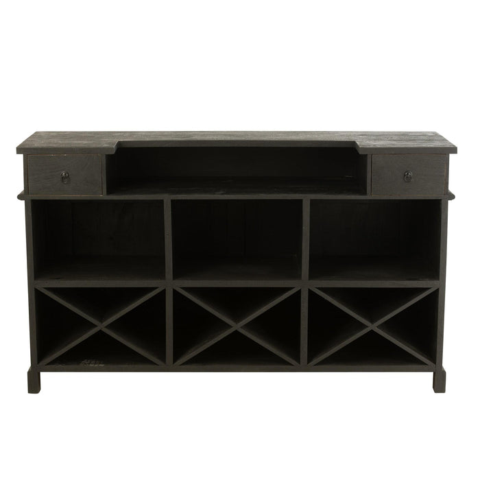 Decoratie Zwart Mangohout hout 55x180 cm-Wanddecoratie-J-Line