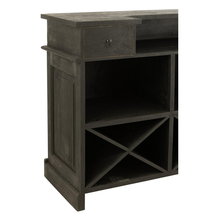 Decoratie Zwart Mangohout hout 55x180 cm-Wanddecoratie-J-Line