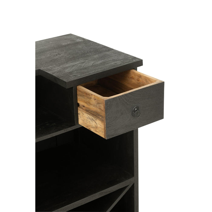 Decoratie Zwart Mangohout hout 55x180 cm-Wanddecoratie-J-Line