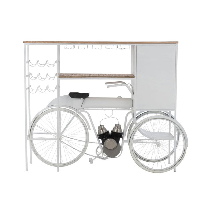 Bar Bicycle Metaal | Mango Hout Wit | Natuurlijk-Wijnrekken-J-Line