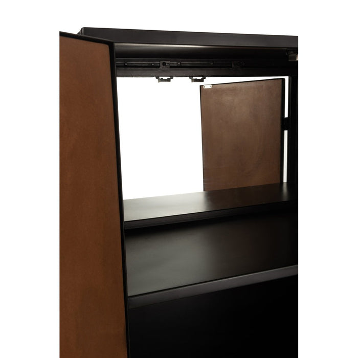 Bar Cabinet Ano Iron | Mango Hout Zwart | Brown-Opbergkasten-J-Line