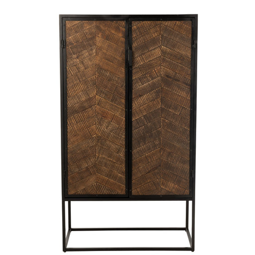 Bar Cabinet Ano Iron | Mango Hout Zwart | Brown-Opbergkasten-J-Line