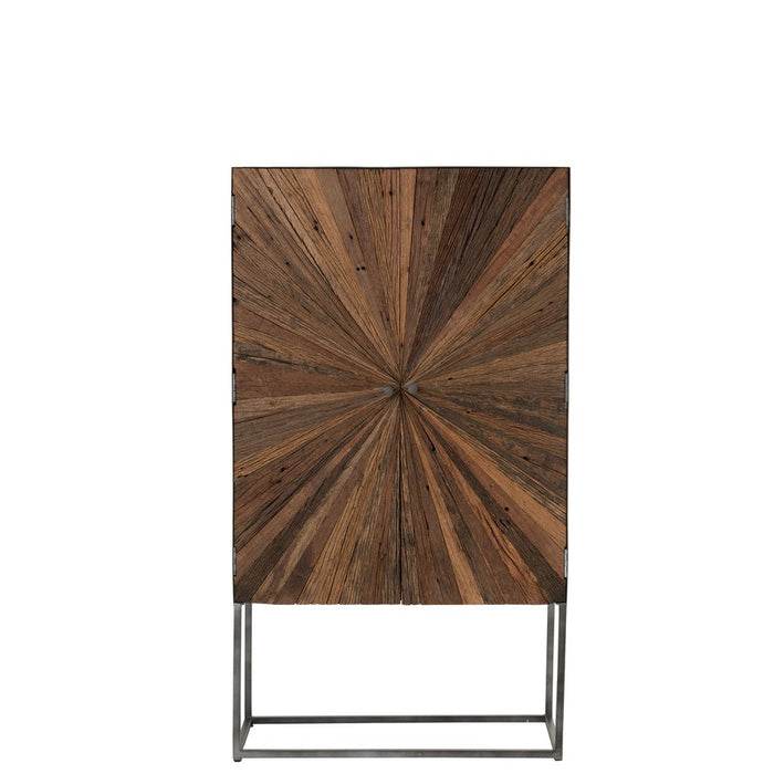 Bar Cabinet Shanil 2 Doors Hout | Iron Natuurlijk | Grey-Opbergkasten-J-Line