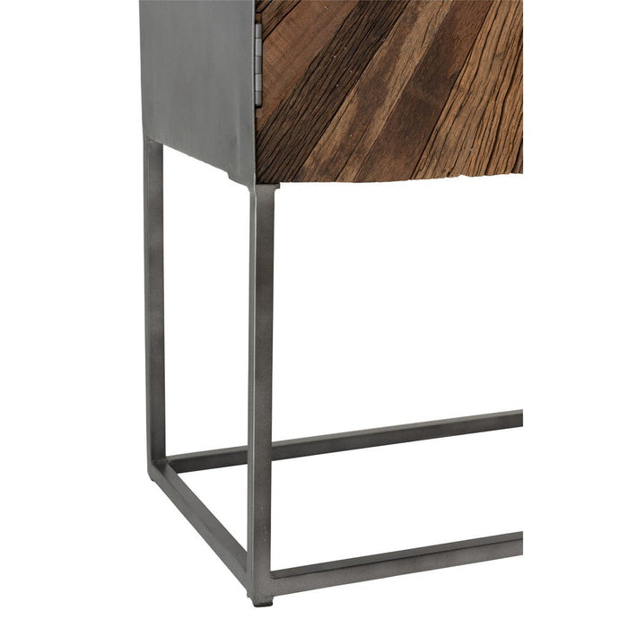 Bar Cabinet Shanil 2 Doors Hout | Iron Natuurlijk | Grey-Opbergkasten-J-Line