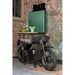 Bar Motorcycle 12 Glasses 6 Bottles Metaal | Mango Hout Dark Grey | Natuurlijk-Wijnrekken-J-Line