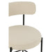 Barkruk Bar Stoel Bouclé Plywood/Polyester Wit/Zwart 48x53x97 cm-Barkrukken-J-Line