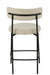 Barkruk Bar Stoel Bouclé Plywood/Polyester Wit/Zwart-Barkrukken-J-Line