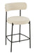 Barkruk Bar Stoel Bouclé Plywood/Polyester Wit/Zwart-Barkrukken-J-Line