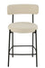 Barkruk Bar Stoel Bouclé Plywood/Polyester Wit/Zwart-Barkrukken-J-Line
