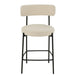 Barkruk Bar Stoel Bouclé Plywood/Polyester Wit/Zwart-Barkrukken-J-Line