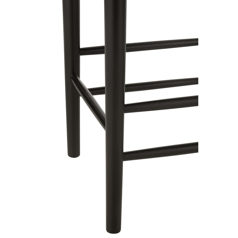 Barkruk Bar Stoel Orient Beech Hout/Rope Zwart 38x38x66.4 cm-Barkrukken-J-Line