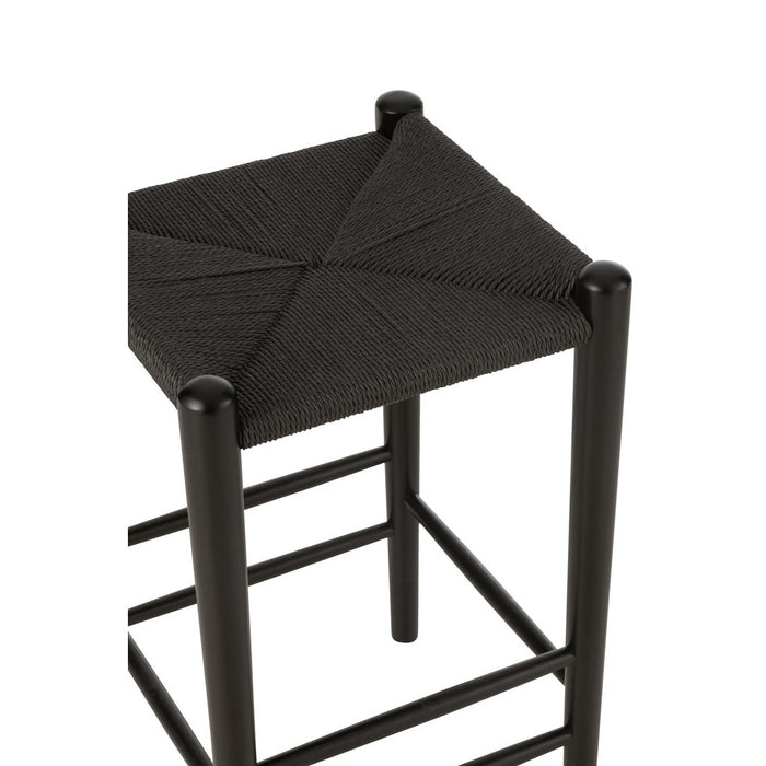 Barkruk Bar Stoel Orient Beech Hout/Rope Zwart-Barkrukken-J-Line