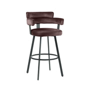 Barkruk Bardio Taupe Fluweel Hoog 56x52x101 cm-Barkrukken-LABEL51