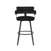 Barkruk Bardio Zwart Fluweel Hoog 56x52x101 cm-Barkrukken-LABEL51