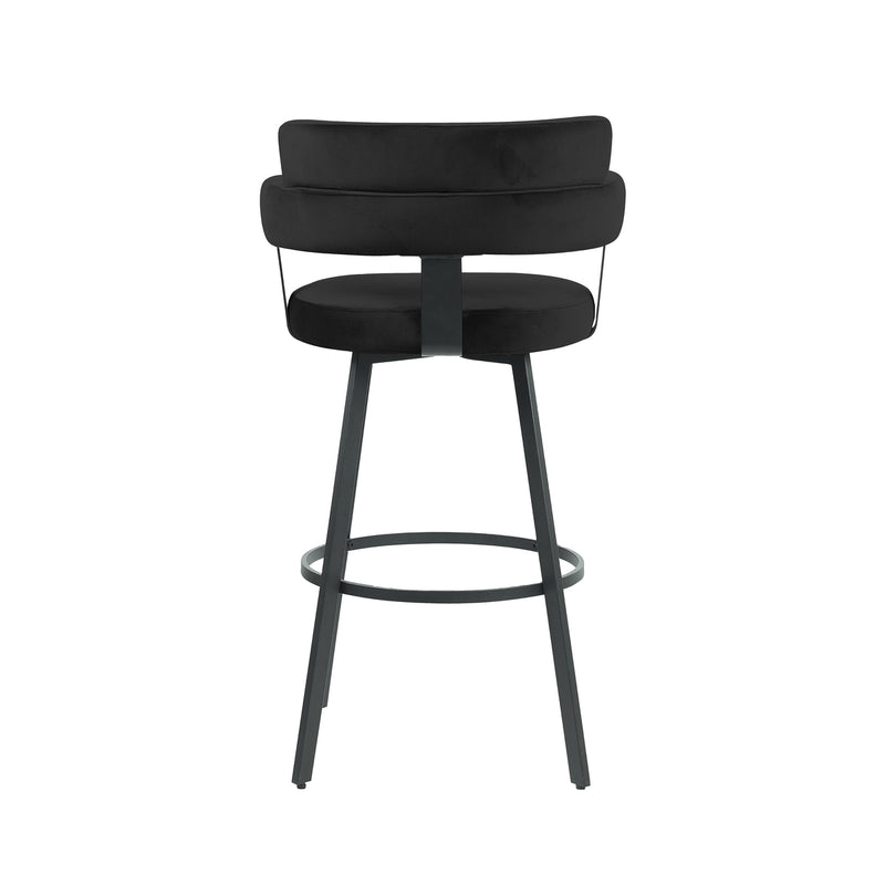Barkruk Bardio Zwart Fluweel Hoog 56x52x101 cm-Barkrukken-LABEL51