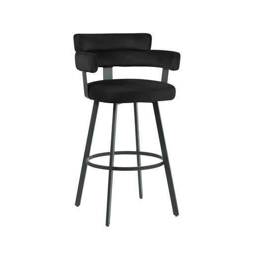 Barkruk Bardio Zwart Fluweel Hoog 56x52x101 cm-Barkrukken-LABEL51