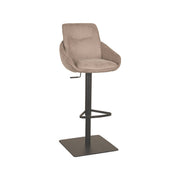 Barkruk Beauty Taupe Micro Suede Gaslift 52x89x113 cm-Barkrukken-LABEL51