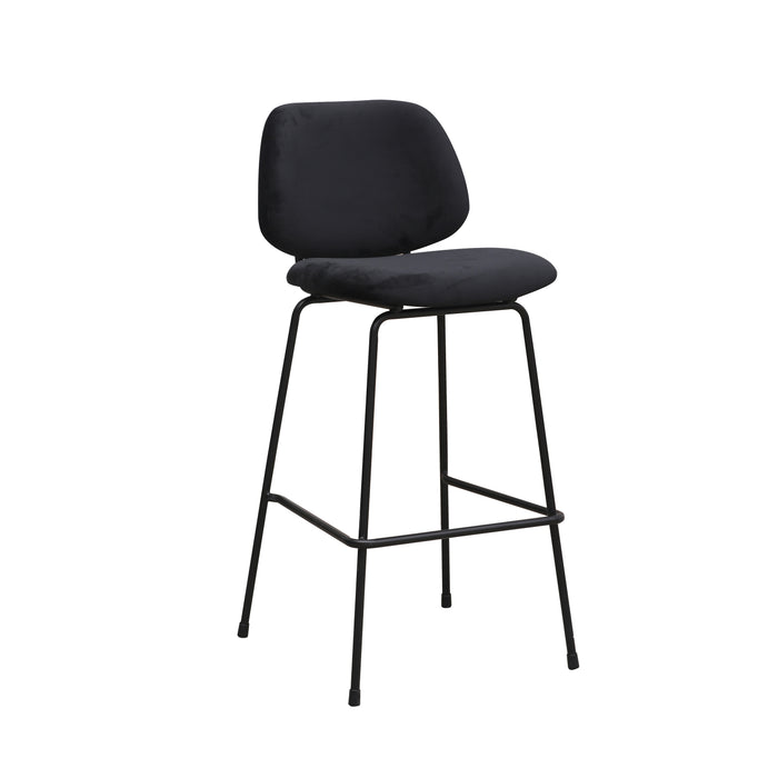 Barkruk Bello Fluweel Zwart 46x53x105 cm-Barkrukken-LABEL51