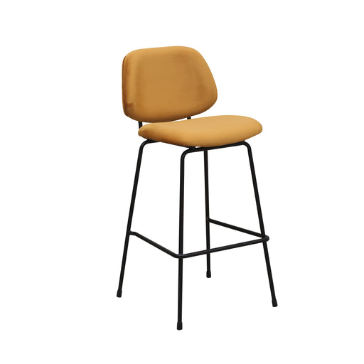 Barkruk Bello Oker Fluweel Hoog 46x53x105 cm-Barkrukken-LABEL51