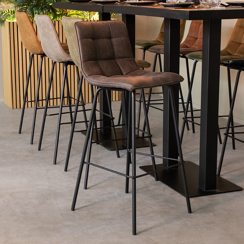 Barkruk Bistro Antraciet Micro Suede Hoog 44x51x115 cm-Barkrukken-LABEL51