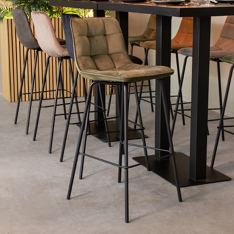 Barkruk Bistro Hunter Fluweel Hoog #2 44x51x115 cm-Barkrukken-LABEL51