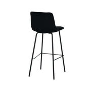 Barkruk Bistro Zwart Fluweel Hoog 44x51x115 cm-Barkrukken-LABEL51