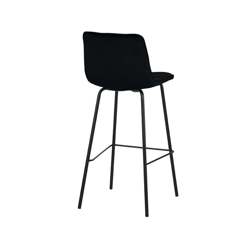 Barkruk Bistro Zwart Fluweel Hoog 44x51x115 cm-Barkrukken-LABEL51