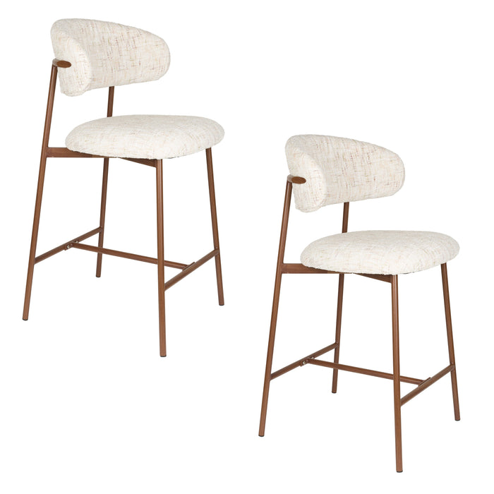 Barkruk Claes Off-white Polyester Wit 65cm