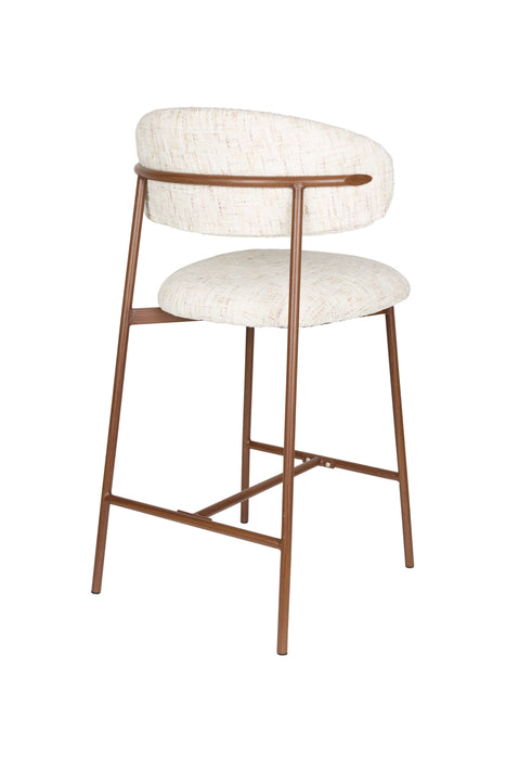Barkruk Claes Off-white Polyester Wit 65cm-Barkrukken-Creating Home