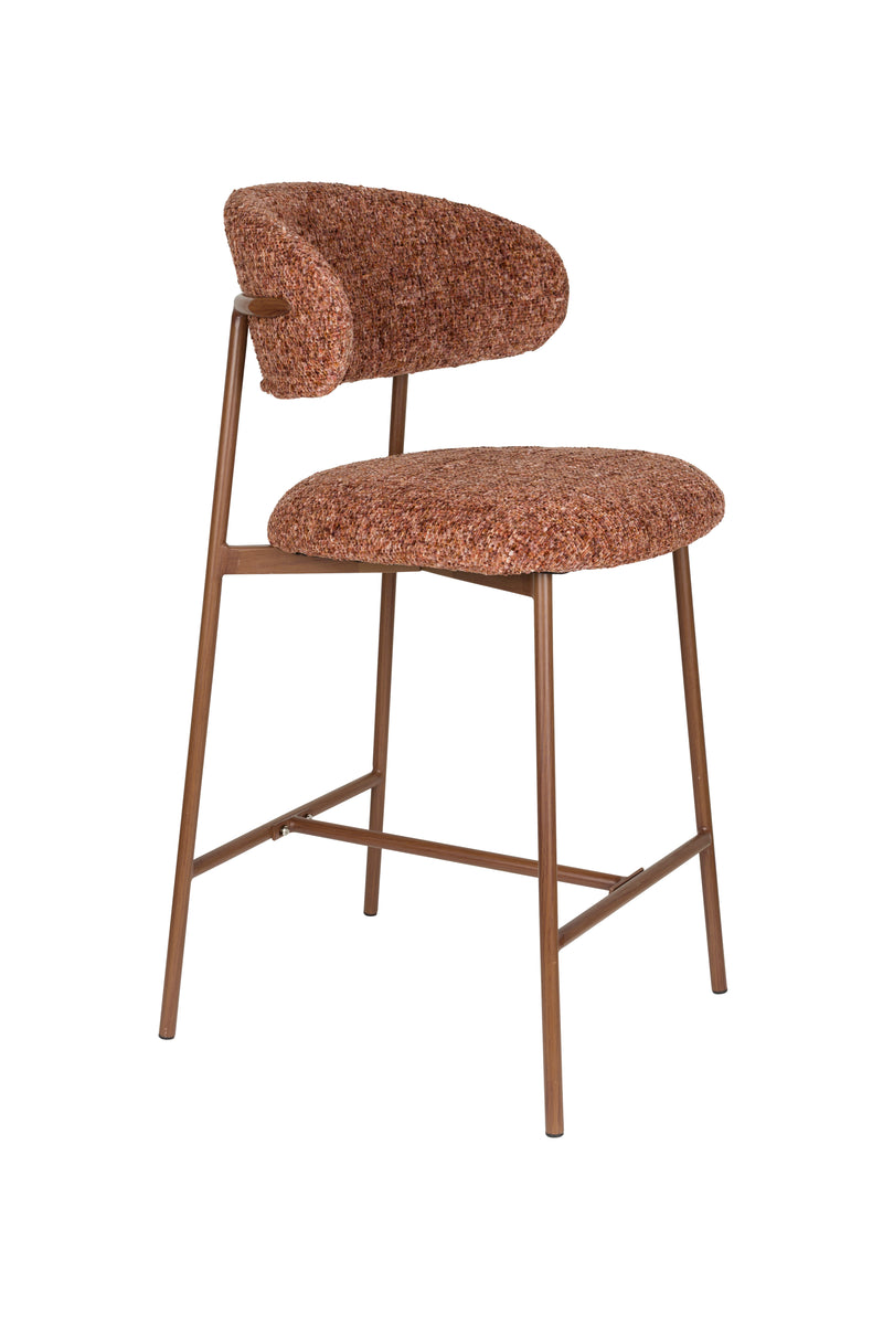 Barkruk Claes Polyester Terracotta 65cm-Barkrukken-Creating Home