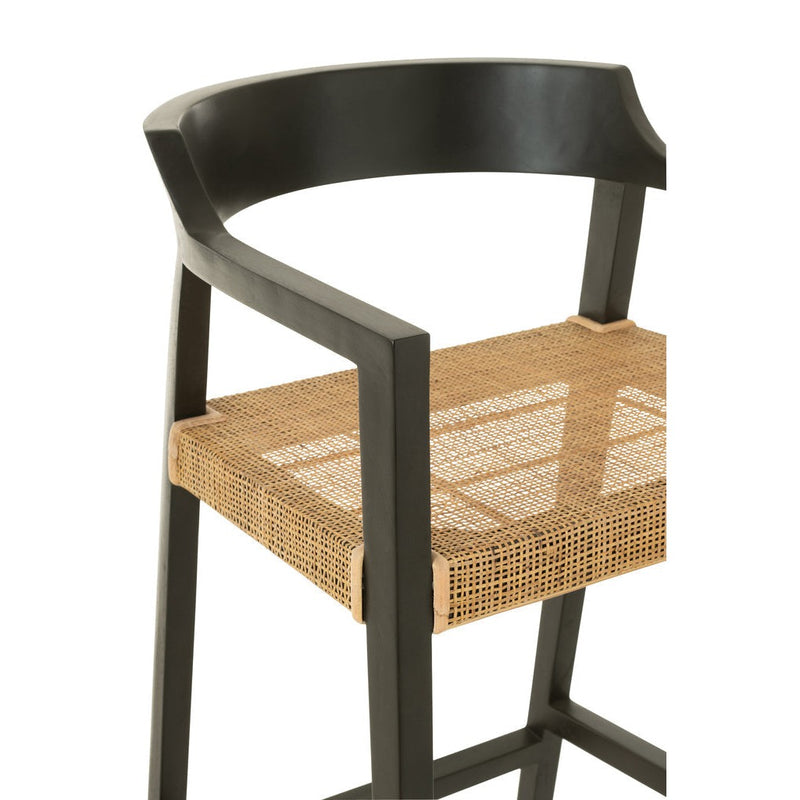 Barkruk Emma Teakhout Zwart/Bruin 78 cm 53x55x100 cm-Barkrukken-J-Line
