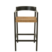 Barkruk Emma Teakhout Zwart/Bruin 78 cm 53x55x100 cm-Barkrukken-J-Line