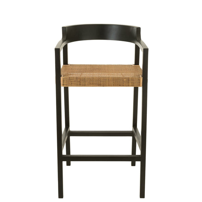 Barkruk Emma Teakhout Zwart/Bruin 78 cm 53x55x100 cm-Barkrukken-J-Line