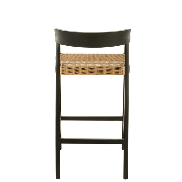 Barkruk Emma Teakhout Zwart/Bruin 78 cm 53x55x100 cm-Barkrukken-J-Line